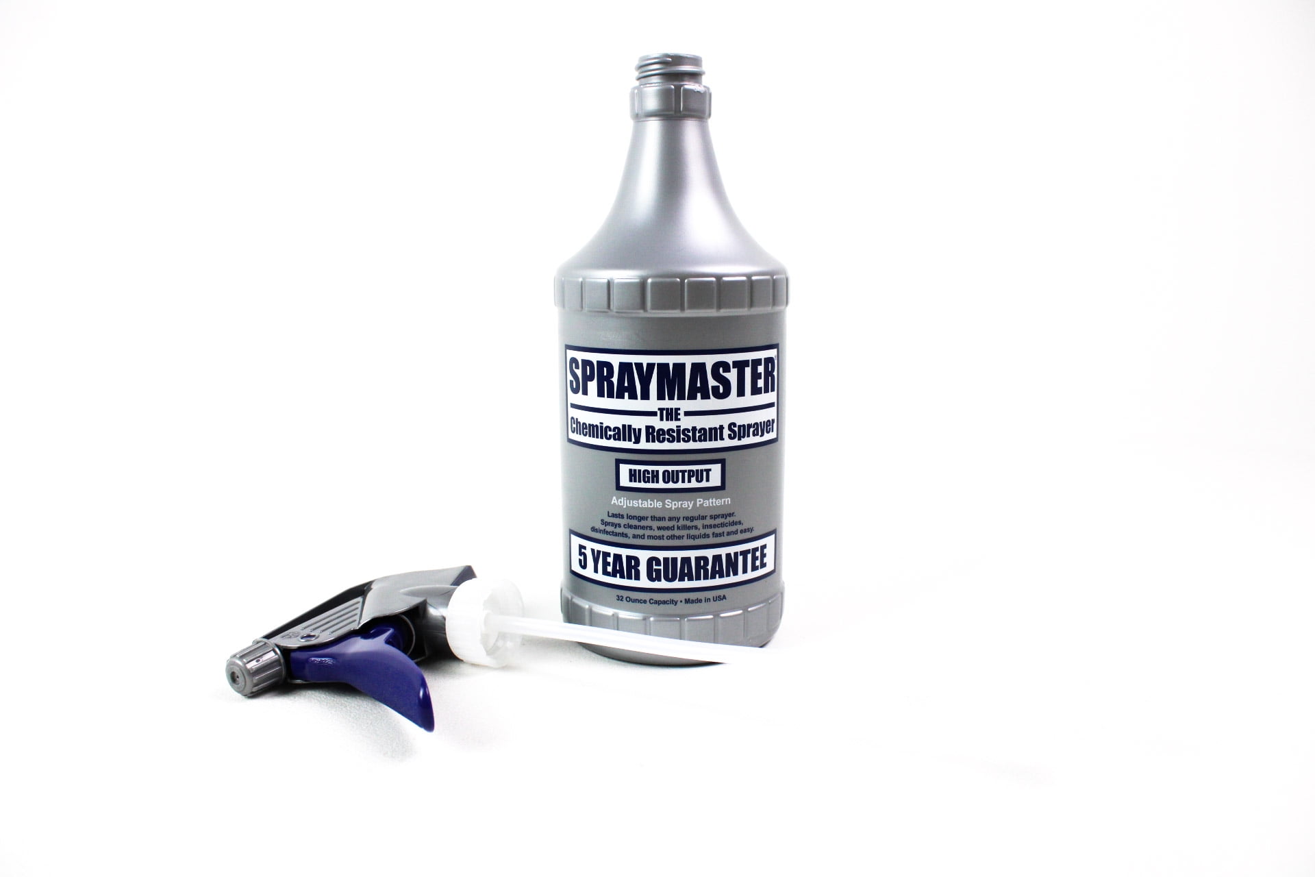 Consolidated SprayMaster Spray Bottle with Acetone Resistant Leakproof Sprayer, HDPE, Gray, 32oz, 12 Pack
