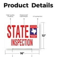 thumbnail image 2 of Texas State Inspection Yard Sign 12 Inch x 16 Inch Double Sided Weatherproof Heavy-Duty Plastic with Stake | Auto Services, Reliable Checks, Affordable Pricing | Made in USA, 2 of 7