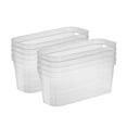 thumbnail image 1 of Sterilite 6.25x6.25x15 Inch Narrow Storage Bin with Carry Handles (8 Pack), 1 of 6