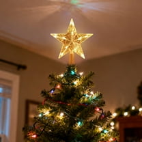 Christmas Tree Topper Star, Treetop Rustic Holiday Tree Toppers, Colorful Led Light Christmas Tree Decor for Christmas Holiday Home Fit for General Size Xmas Tree, 1 Pcs, 8.7x2.2"