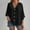 Black, variant on Women'S Plus Size Button Front V Neck Half Sleeve Blouse Drop Shoulder Loose Tops,Cover-Up for Women Black L(L)