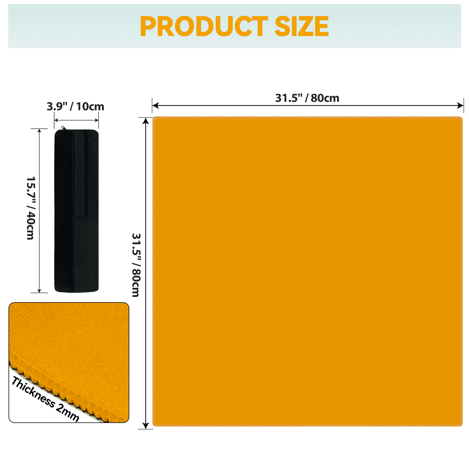 Noise Reducing Anti-Slip Table Cover Pad | Portable Game Mat for Mahjong, Poker, Cards, Dominoes with Carry Bag (Qrange)