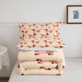 thumbnail image 5 of Homewish Cute Dachshund Dog Full Size Comforter Sets,Bowtie Cherry Bedding Comforter Set,Beige,Polkadot Reversible,3 Pieces,1 Comforter and 2 Pillowcases, 5 of 7