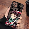 thumbnail image 4 of Funda de teléfono negra con dibujos animados de Japón, carcasa trasera transparente mate para iPhone 15, 14, 13, 12, 11, Mini Pro Max, XR, XSMax, 7, 8 Plus, 4 of 5