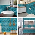 thumbnail image 4 of Injueey Azulejos de pared autoadhesivos a prueba de aceite, 12 piezas, para baño, cocina, pegatinas autoadhesivas para azulejos Decoración del hogar, 4 of 4