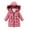 Red, variant on Jgppe Girl Winter Dress Coats Warm Outwear Hooded Thicken Padded down Jacket Windproof 8-12 Years