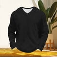 thumbnail image 5 of Mens Long Sleeve Waffle Office Thermal Pullover V Neck Breathable Textured Knit T-Shirt, Regular Fit Soft Stretch Tee Solid Color Fashion Casual TShirts for Travel, Big & Tall, 5 of 9