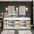 thumbnail image 3 of EVIVA Epic 84 Inch Transitional White Vanity w/ Brushed Nickel Hardware, 3 of 7