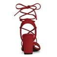 thumbnail image 3 of BLISSFUL STEP Women's Lace Up Block Heels Sandals, 3 of 6