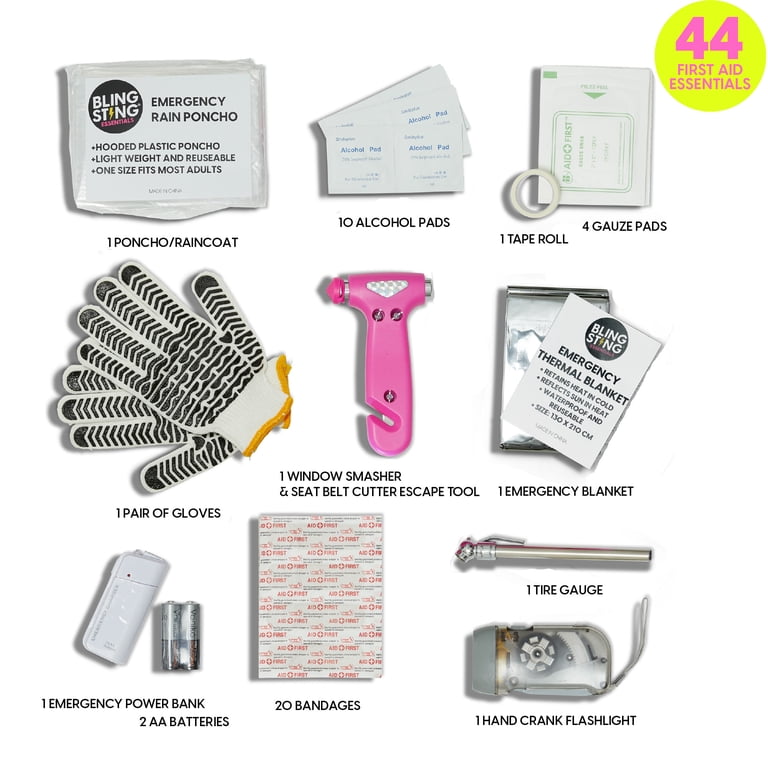 BLINGSTING Car Emergency Kit - Pink - Walmart.com