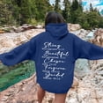 thumbnail image 2 of TINZ Sweat à Capuche Imprimé Lettre pour Femmes, Manches Longues, avec Poches, Décontracté, Fermeture Éclair devant, 2 of 4