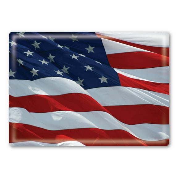 American Flag Rectangle Button with Magnetic Back