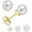 Gold, variant on Pearl Earrings for Women, Round White AAAA+ Freshwater Real Pearl, 14k Golden Plated Sterling Silver, Handpicked Genuine Cultured Pearls, Classic Bridal Earrings, Hypoallergenic Gifts For Mom