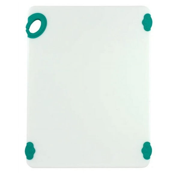 Winco 15 x 20 Rectangular Cutting Board with Green Rubber Hook