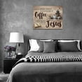 thumbnail image 6 of Christian Coffee Wall Art Jesus Coffee Cross Wall Decor Rustic Kitchen Brown Picture Canvas Prints Motivational Framed Modern Artwork for Home Living Room Restaurant Kitchen Cafe16 x12, 6 of 6