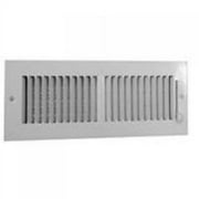 12" x 6" White 2 Way Sidewall Register Adjustable Damper Painted Stamped Steel