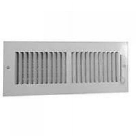 12" x 6" White 2 Way Sidewall Register Adjustable Damper Painted Stamped Steel