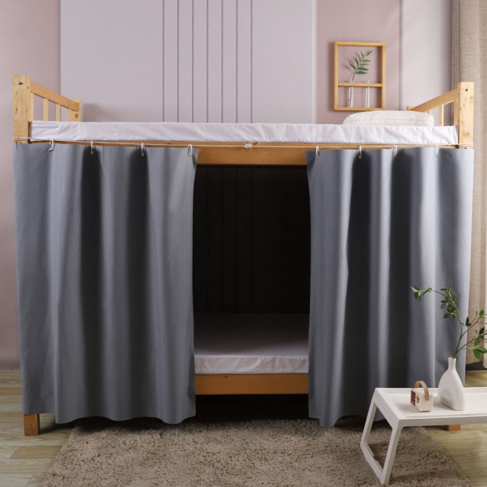 2 Panels Bottom Bunk Bed Curtains Privacy Curtains Breathable Dustproof Bed Blackout Curtains Privacy Cloth Panels Underbed Loft Bed Canopy Tent Curtain Shading Drapes for Dorm