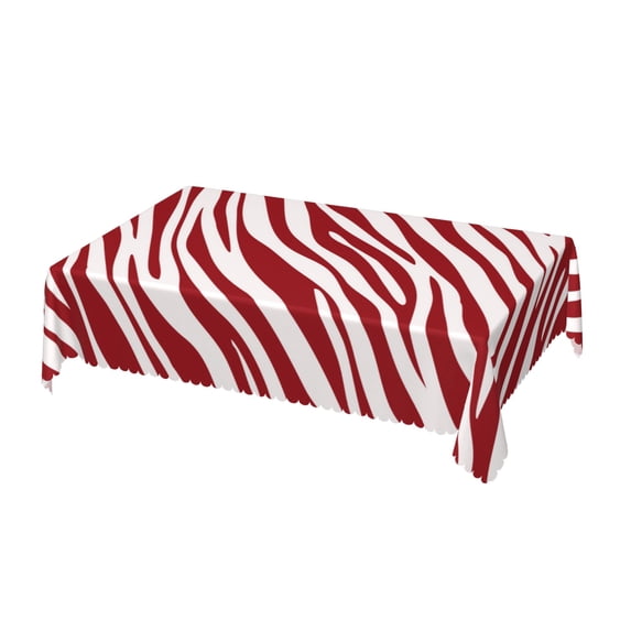 DouZhe Rectangular Tablecloth, Red Zebra Texture Table Cloth for Kitchen Dinning Tabletop, 72" x 54" Waterproof Polyester Table Cover