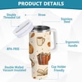 thumbnail image 2 of Yayeee 40oz Stainless Steel Tumbler with Straw and Handle Double-Wall Insulated Travel Water Bottle, Fall Beige Pumpkin, 2 of 8