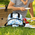 thumbnail image 2 of Herdesigns Blue Butterfly Flower Insulated Lunch Bag for Women Men Adults Large Reusable Lunch Box Leakproof Portable Cooler Tote Bags with Adjustable Shoulder Strap, 2 of 7