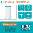 thumbnail image 2 of Hurricane HF8311 Replacement Spa Filter Cartridge for PXST100 and Unicel C-8311, 2 Pack, 2 of 9