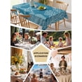 thumbnail image 5 of Blue Coastal Table Cloth, Waterproof Tablecloth for Square Tables, Starfish Coral Summer Beach Ocean Reusable Washable Fabric Table Cover for Restaurant Kitchen Dining Tables 60"x60", 5 of 9