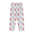 thumbnail image 5 of Goofa Red Squirrel And Blue Rabbit Printed Soft Pajama Pants for Women, Wide Leg Comfy Casual Lounge Yoga Pants-Small, 5 of 9