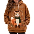 thumbnail image 2 of BOOMNY Christmas Pet Pouch Hoodie for Women Cute Animal Graphic Cat Dog Hoodies for Women Kangaroo Pocket Warm Winter Animal Holder, 2 of 5