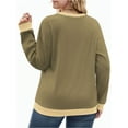 thumbnail image 3 of NISVIYA Womens Plus Size Casual Crewneck Color Block Blouses Trendy Winter Fashion Oversized Sweatshirts, 3 of 6