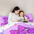 thumbnail image 4 of spefrowx Bowknot S Letter Full Size Comforter Sets for Girls, Purple Sequin Print Star Princess Bedding Comforter Set, Stars Reversible, 3-Piece, 1 Comforter and 2 Pillowcases, 4 of 6