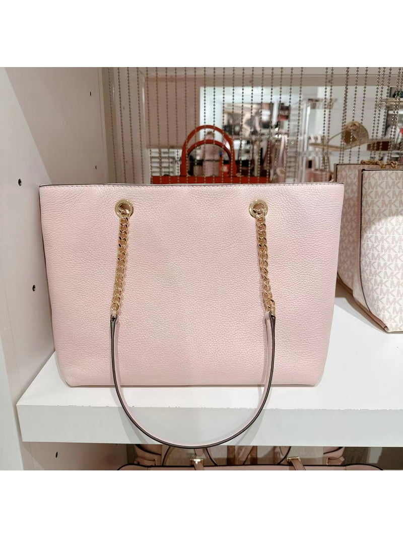 Michael Kors Jet Set Medium Powder Blush Leather Front Zip
