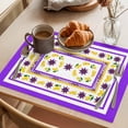 thumbnail image 3 of Mediterranean Style Lemon Floral Placemats Set of 2, Purple Border Countryside Non-Slip Place Mats Washable Table Mats for Kitchen Dining Table Decorations Indoor/Outdoor, 3 of 9