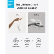 Anker Nano 3-in-1 Portable iPhone Charger, 10,000mAh Power Bank with Built-in USB-C Cable and Foldable Wall Plug