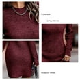 thumbnail image 1 of Pure Color Knit Dress Stylish Sweater Dress Bodycon Breathable For Holiday Party For Women ANGGREK Ropa, 1 of 6