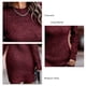 thumbnail image 5 of Vestido suéter de manga larga con cuello redondo Vestido de punto ajustado de color puro elegante para mujer para el trabajo de oficina Borgoña L, 5 of 6