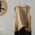 thumbnail image 7 of ZyeKqe Cotton Linen Tank Tops for Women Sleeveless Shirts Casual V Neck Blouses Loose Fitted Top, 7 of 7