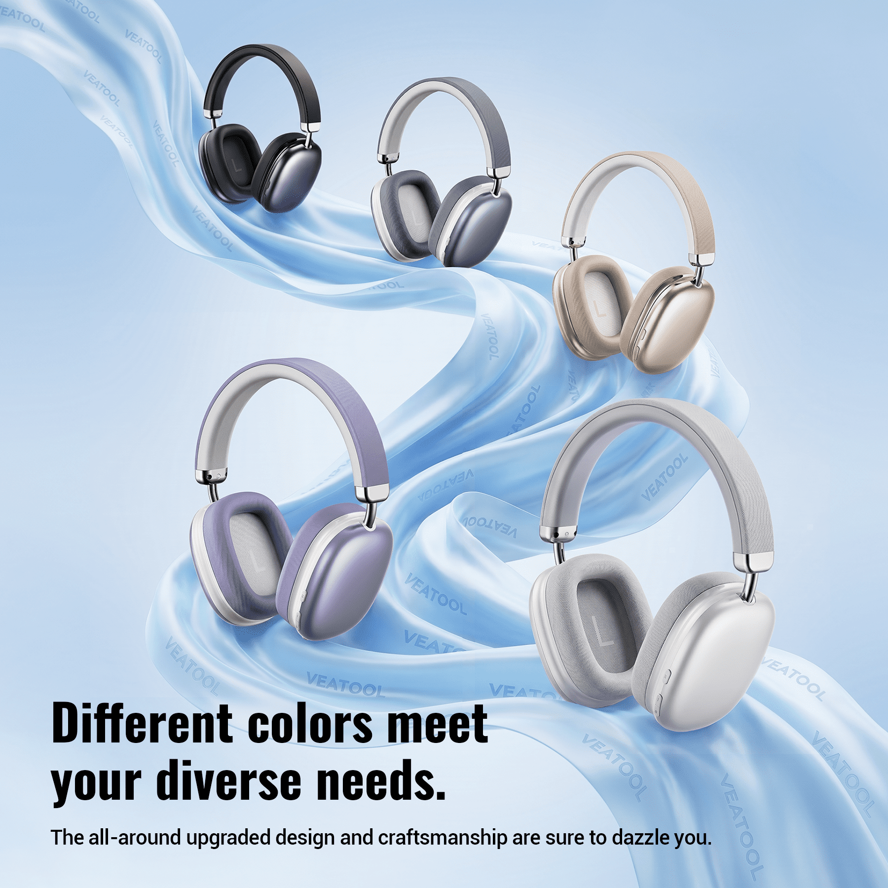 Wireless Bluetooth Headphones 5.1,40 Hrs Playtime Wireless Over-Ear Headphones,4 Mics ENC Noise Cancelling for Clear Calls, Lightweight Headset with Deep Bass Comfort fit for Travel Work thumbnail 8