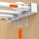 thumbnail image 4 of Tutuviw - Estante de tensión extensible con barra, organizador de armario ajustable, divisores de baño, armario, estantería de almacenamiento DIY, color blanco marfil, 4 of 5