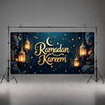 thumbnail image 6 of LUUFILx Ramadan Kareem Banner Lantern Lights Decorative Festival Backdrop Party Supplies Event Celebration Graphic Islamic Decor Background, 6 of 8