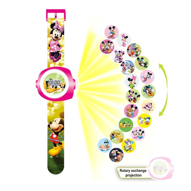 Anime Disney Marvel Spiderman Electronic Watch Iron Man Kawaii Projection Digital Watch Kid Mickey Princess Cartoon Children Toy Gong Bohan LED