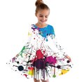 thumbnail image 1 of LOVZFMLL Robe d'Été à Manches Courtes pour Filles, Col Rond Imprimé, 1 of 4