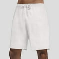 thumbnail image 4 of MIXUE Mens Shorts Summer Solid Color Elastic Waist Drawstring Casual Athletic Running Gym Loose Fit Beach Daily-Wear,White,XXXL, 4 of 4