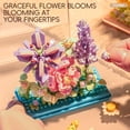 thumbnail image 4 of Funtogether Toys DIY Flower Building Blocks Toy, Set Botanical Collection with Acrylic Dust Cover, Creative Floral Art Model, Home Office Decoration & Creative Gift, 4 of 8