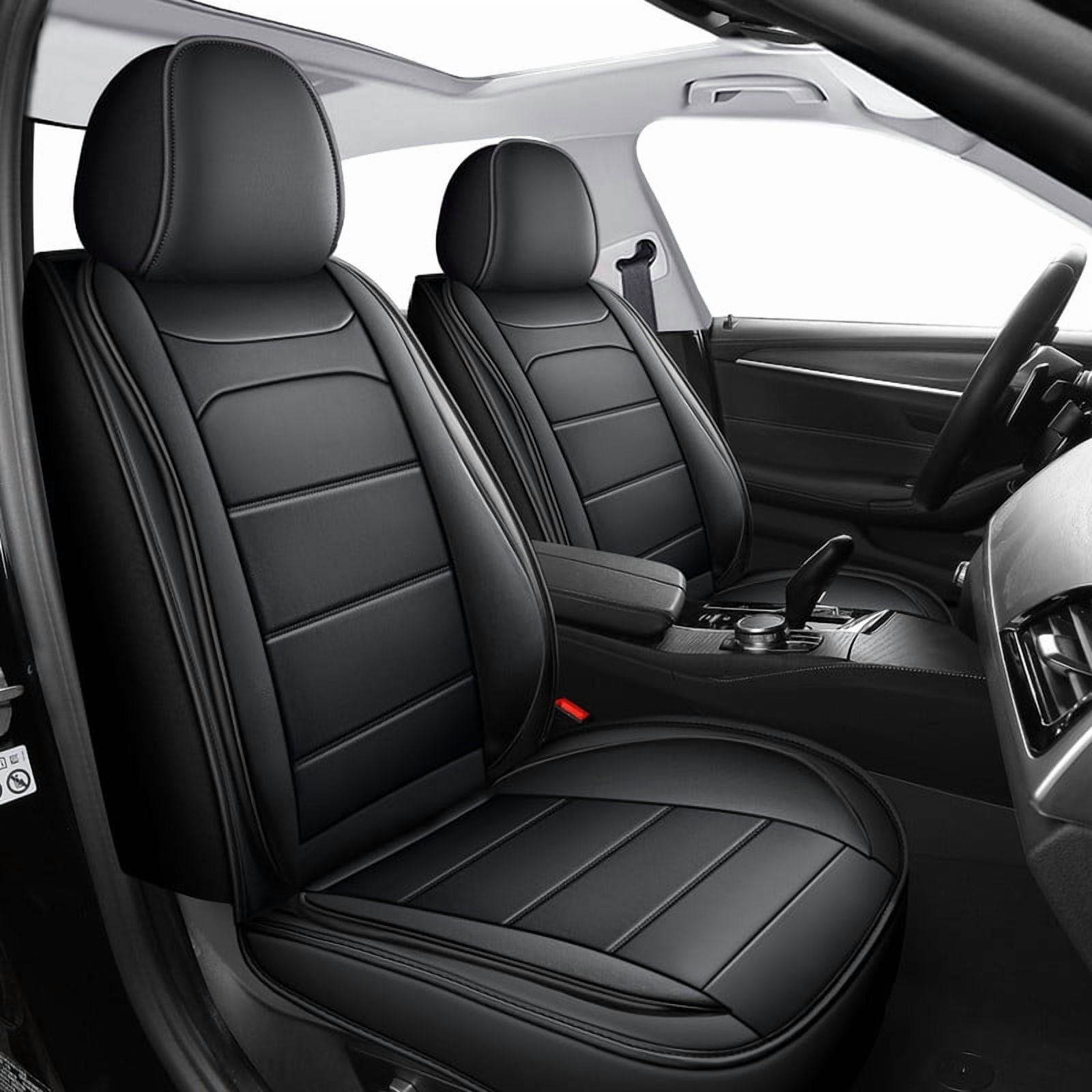 Car Seat Covers for Volvo XC90 2003-2014 Premium Nappa Leather Waterproof Anti-Slip Full Coverage Airbag Compatible Breathable All-Weather Easy Install (5 Seats Black)