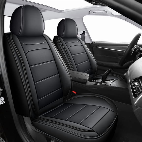 Car Seat Covers for Hyundai Sonata 2007-2024, Premium Nappa Leather, Waterproof, Anti-Slip, Full Coverage, Airbag Compatible, Breathable, All-Weather, Easy Install (5 Seats, Black)