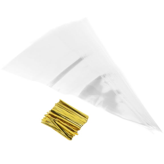 UNOMOR Clear Treat Bags Plastic for Cookies present Giving 100Pack 0.4Inch High