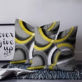 thumbnail image 2 of 26x26 Pillow Covers Set of 2, Yellow Geometric Throw Pillow Covers Decorative Couch Cushion Case, Gray Black Retro Abstract Stripes Lines Microfiber Square Pillowcases for Bedroom Car Living Room, 2 of 7