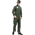 thumbnail image 3 of Men Flight Suit Pilot Costume Cosplay Jumpsuit for Halloween Party, 3 of 5