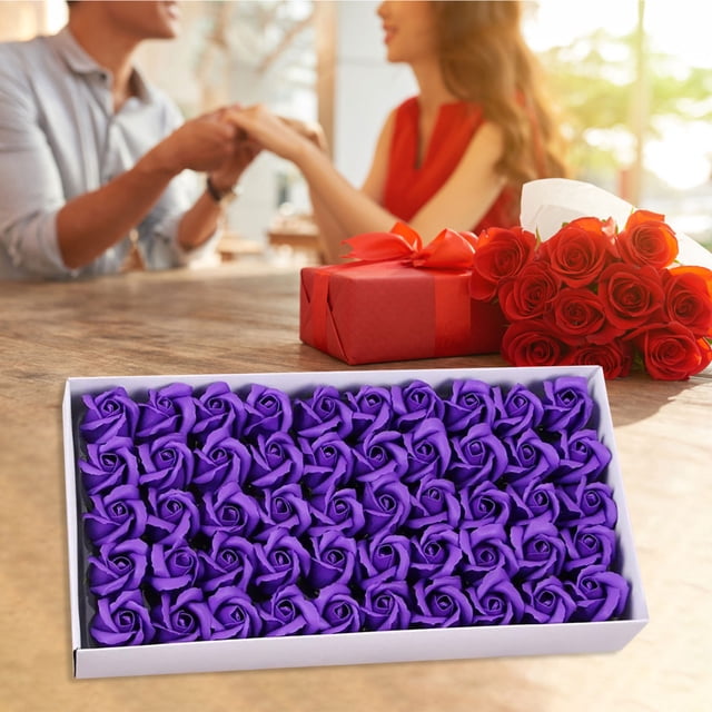 24 Pcs Blush/Rose Gold Scented Rose Soap Party Favors With Gift Box And Ribbon